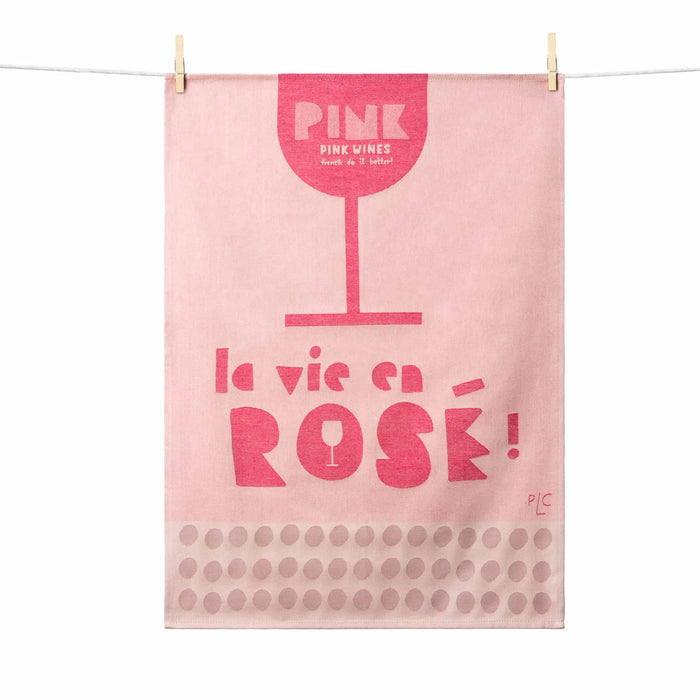 La Vie en Rose French Jacquard Tea Towel