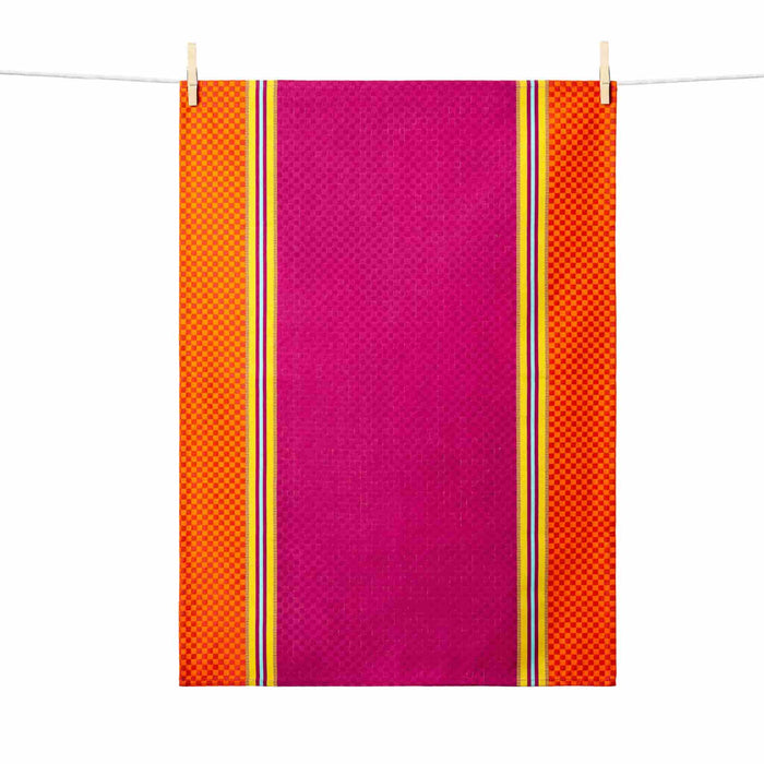 Purple & Orange French Jacquard Tea Towel