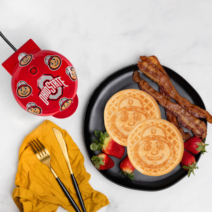 Uncanny Brands Ohio State Buckeyes Brutus Buckeye Mini Waffle Maker
