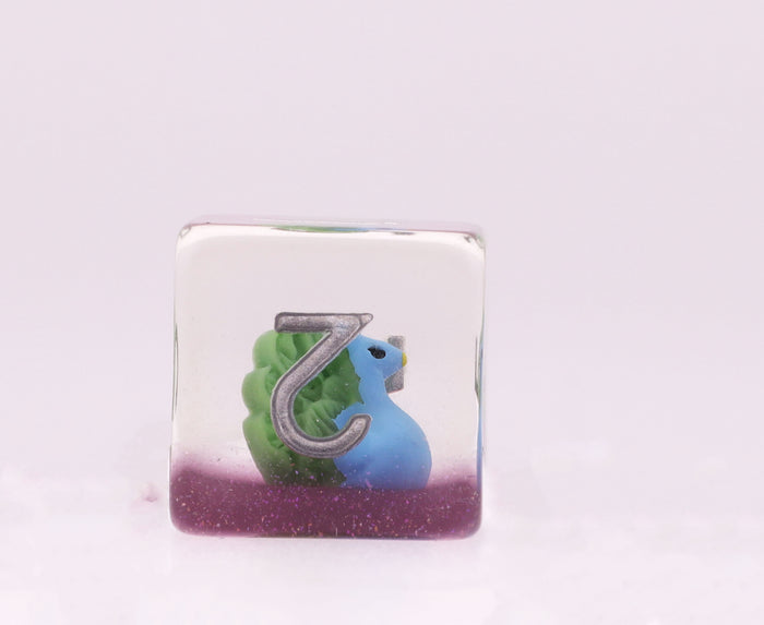 Vibrant Peacock RPG Dice Set Plastic Dice Foam Brain Games