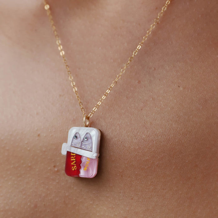 Wolf & Moon Tin of Sardines Necklace
