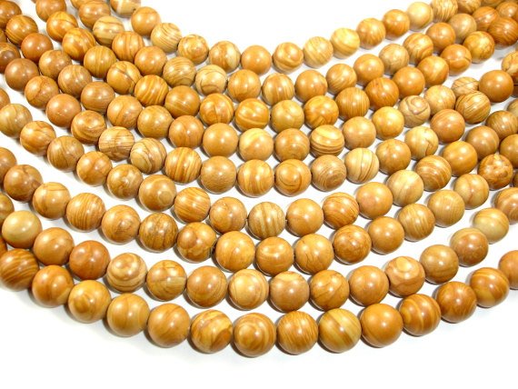 Wood Jasper Beads Round 12mm-BeadBasic