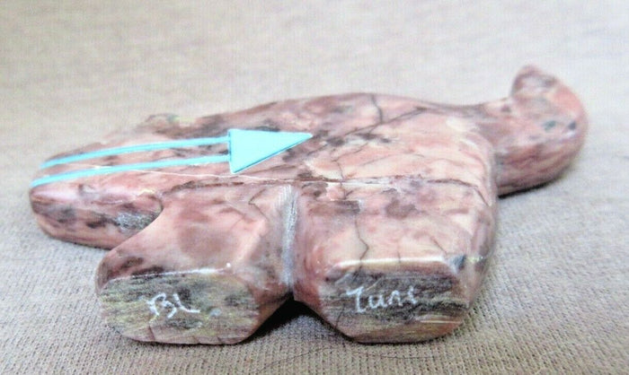 Zuni Gorgeous Rhodochrosite Bobcat w Heartlnes Fetish by Bernard Laiwakete C2844 Two Ponies Trading